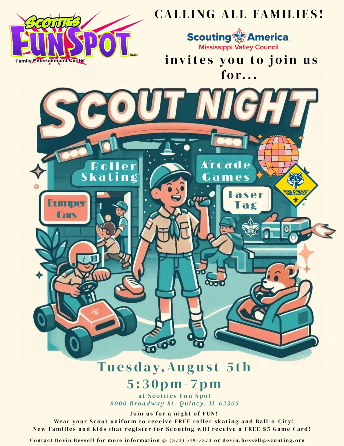 Scroot Night Scout Night at Scotties Fun Spot - Mississippi Valley Council
